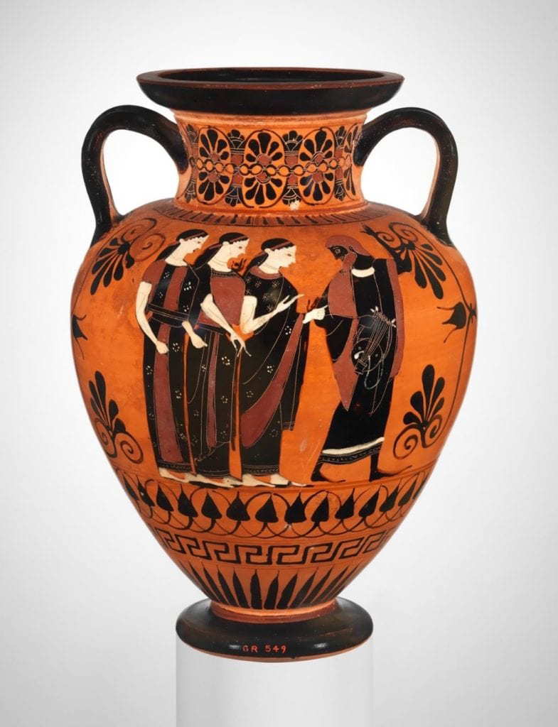 Black-figure amphora depicting the Judgement of Paris, 6th century BC, Met Museum