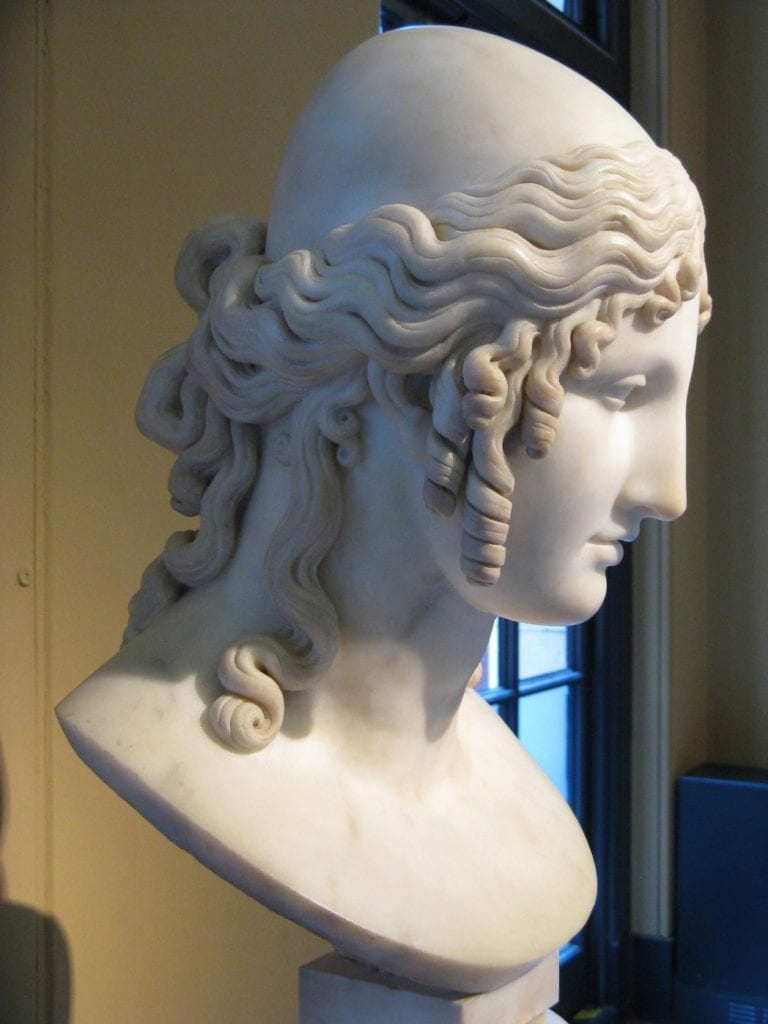 Marble bust of Helen of Troy with egg shell by Antonio Canova, after 1812, V&A Museum