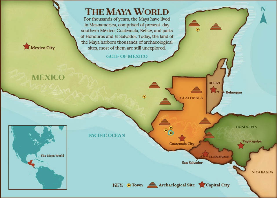 Map of ancient Maya world, maya.nmai.si.edu