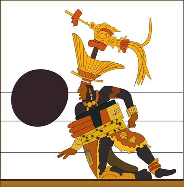 Maya vase depicting Lord Sak Ch’een of Motul de San Jose, according to Mayanist David Stuart, the vase shows a ballgame between Sak Ch’een and the king of El Pajaral, Dallas Museum of Art 