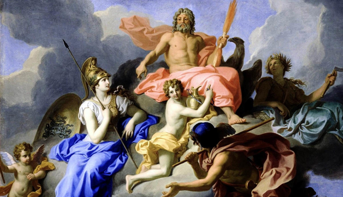 painting minerva jupiter zeus athena olympus