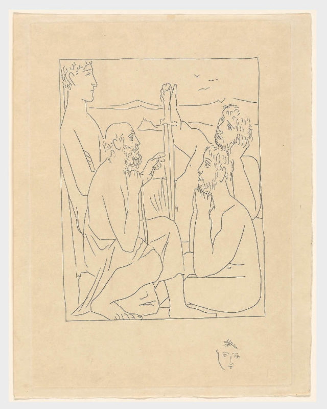 picasso drawing trojan war