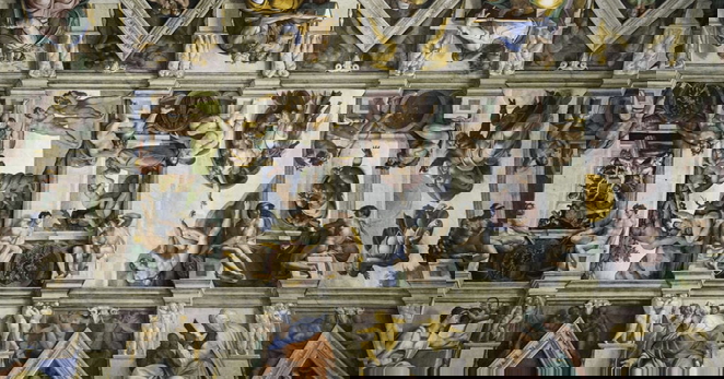 The Ceiling of the Sistine Chapel, fragment close-up view