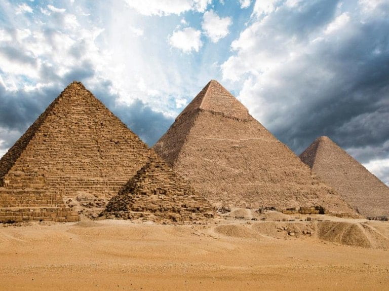 The three pyramids of Giza