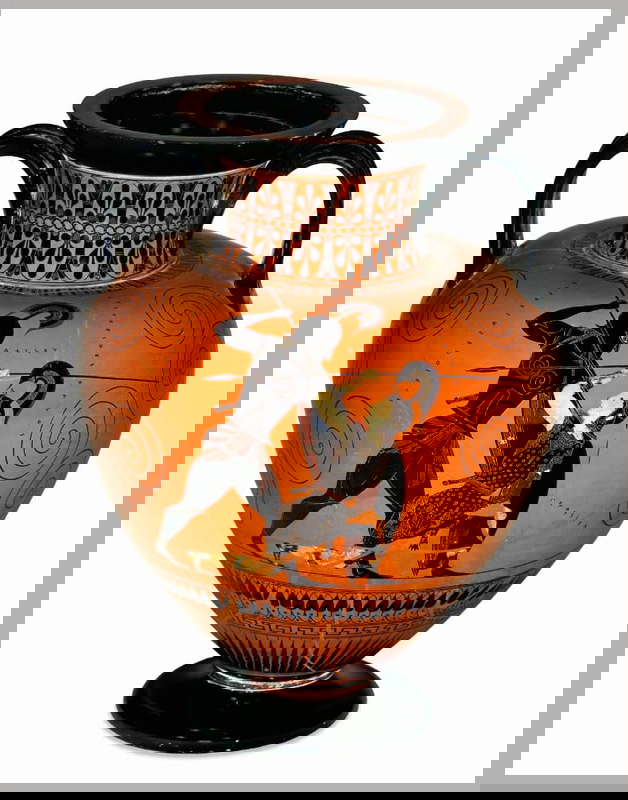 black figured amphora achilles
