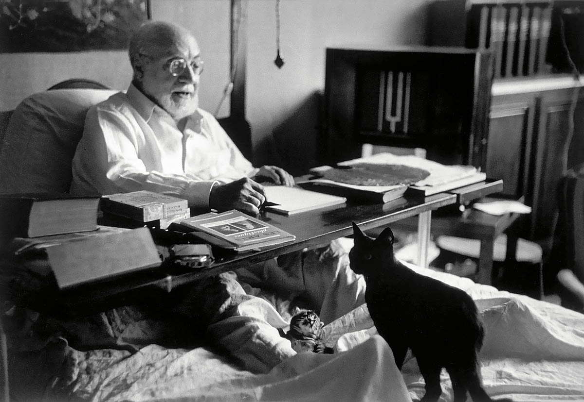 Henri Matisse with his cat