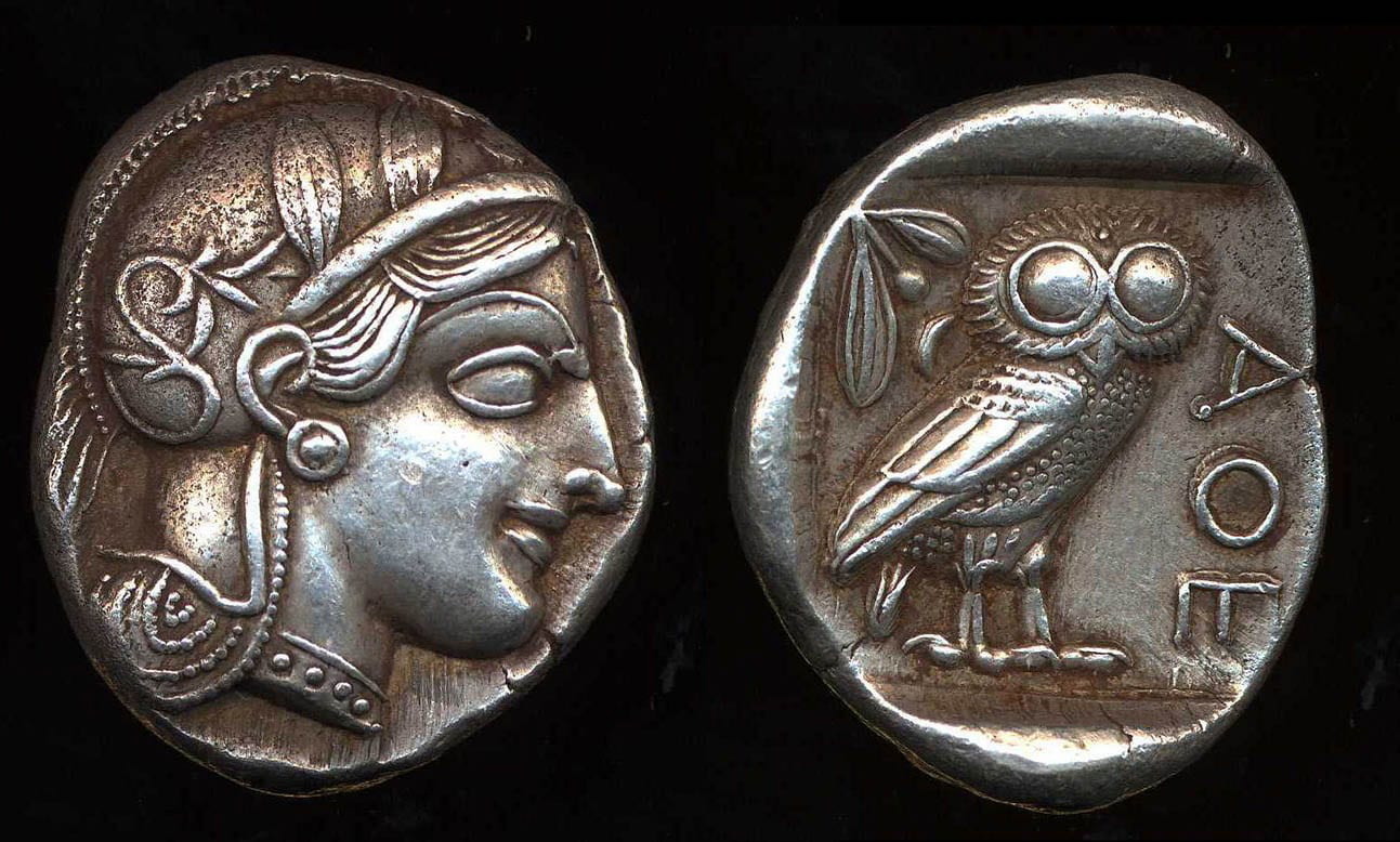 athena owl athens coin