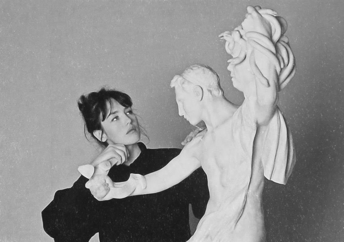 camille claudel with sculpture