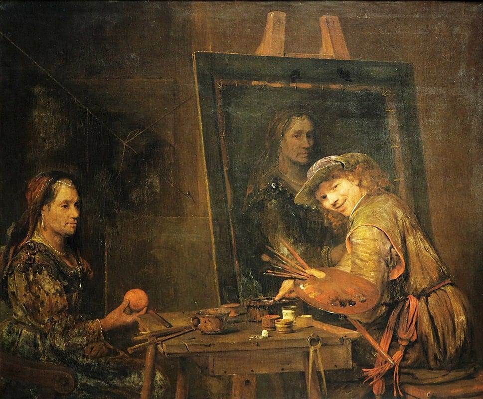 self portrait at easel aert de gelder