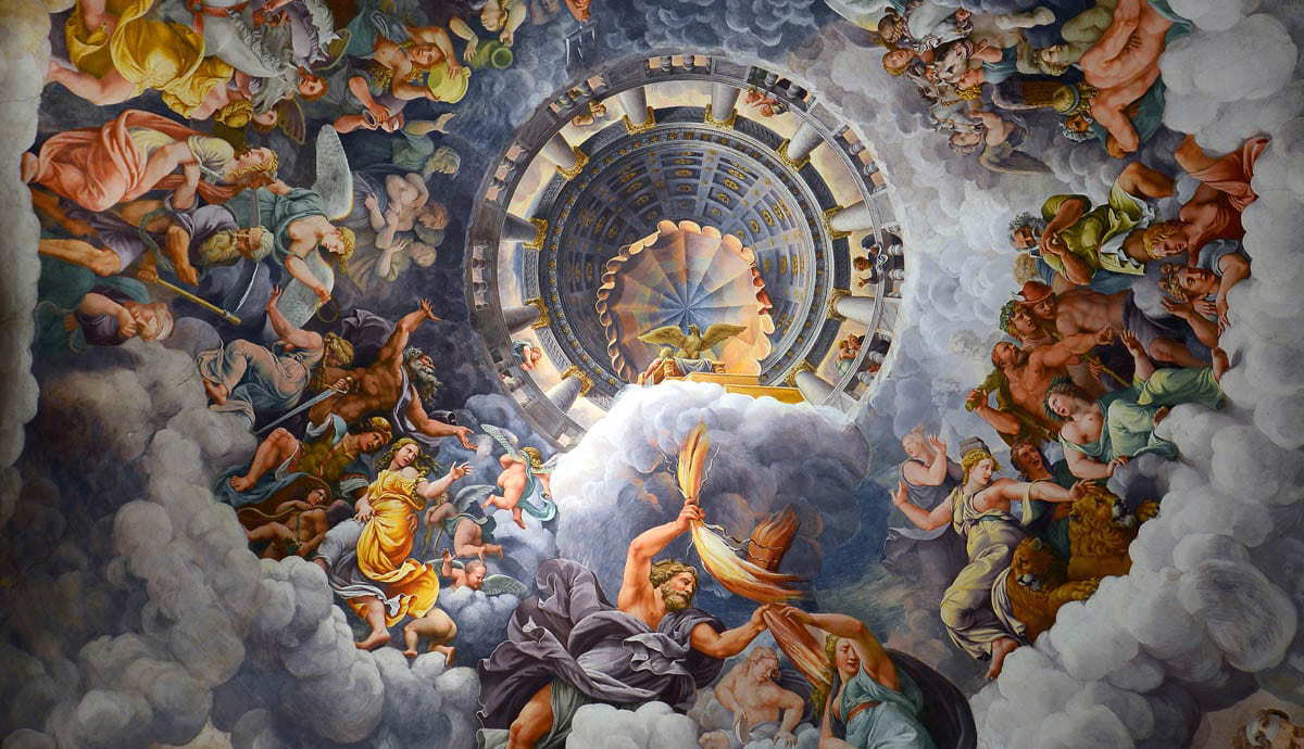 giulio romano wall painting olympians