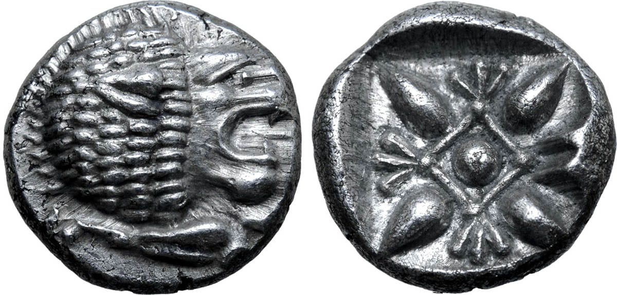 lion diobol miletus coin