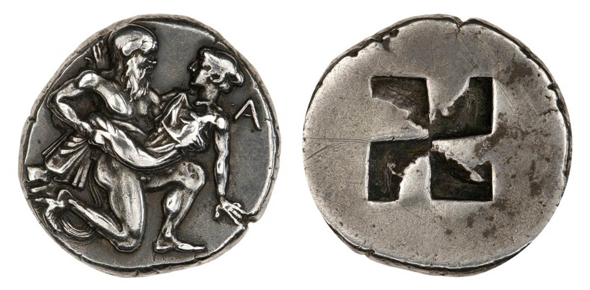 satyr nymph thasos silver stater