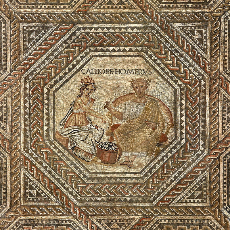 detail of vichten mosaic homer calliope