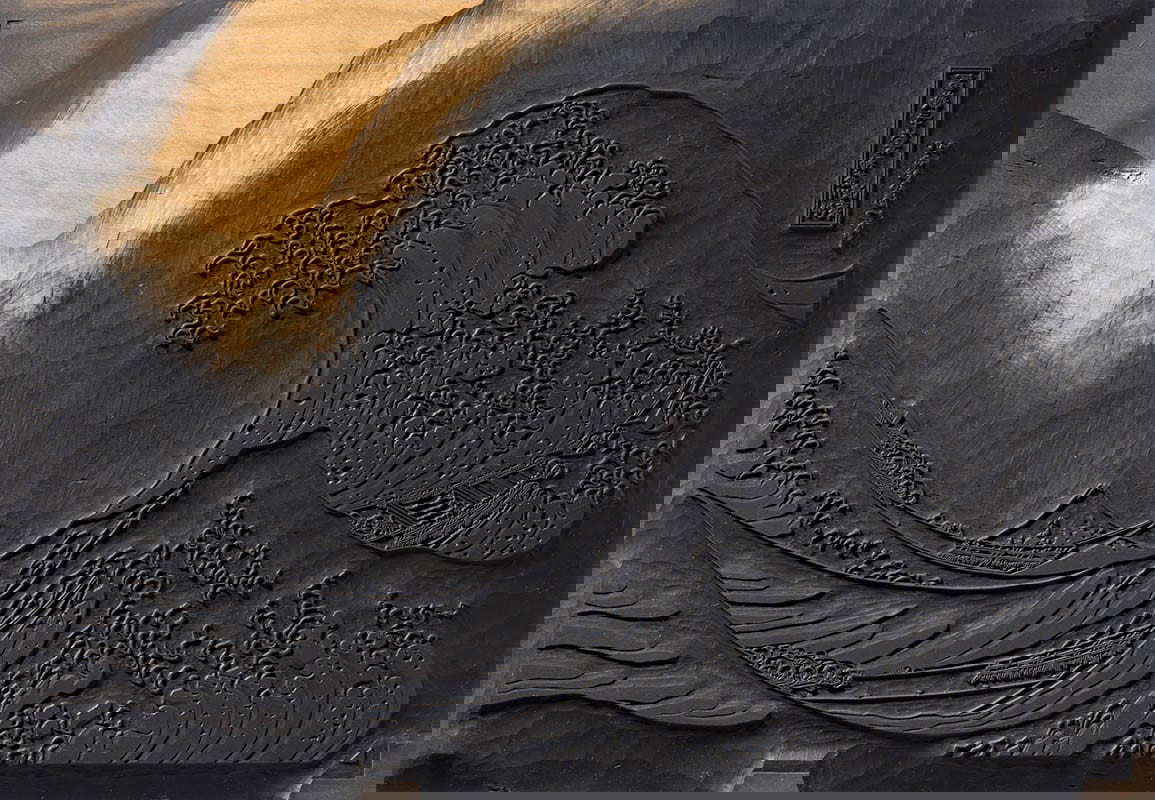woodblock detail wave