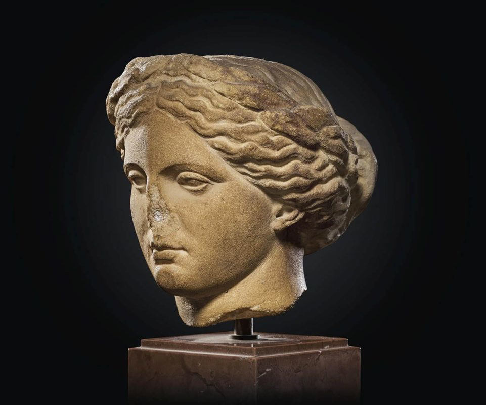 greek hellenistic marble head