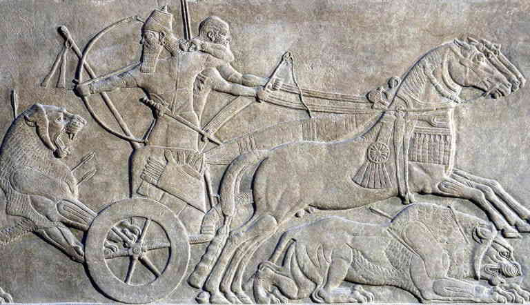 relief hunting lions mesopotamia