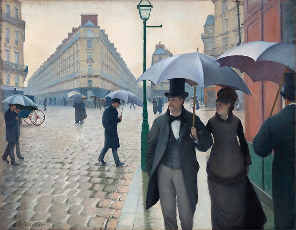 caillebotte rainy day paris