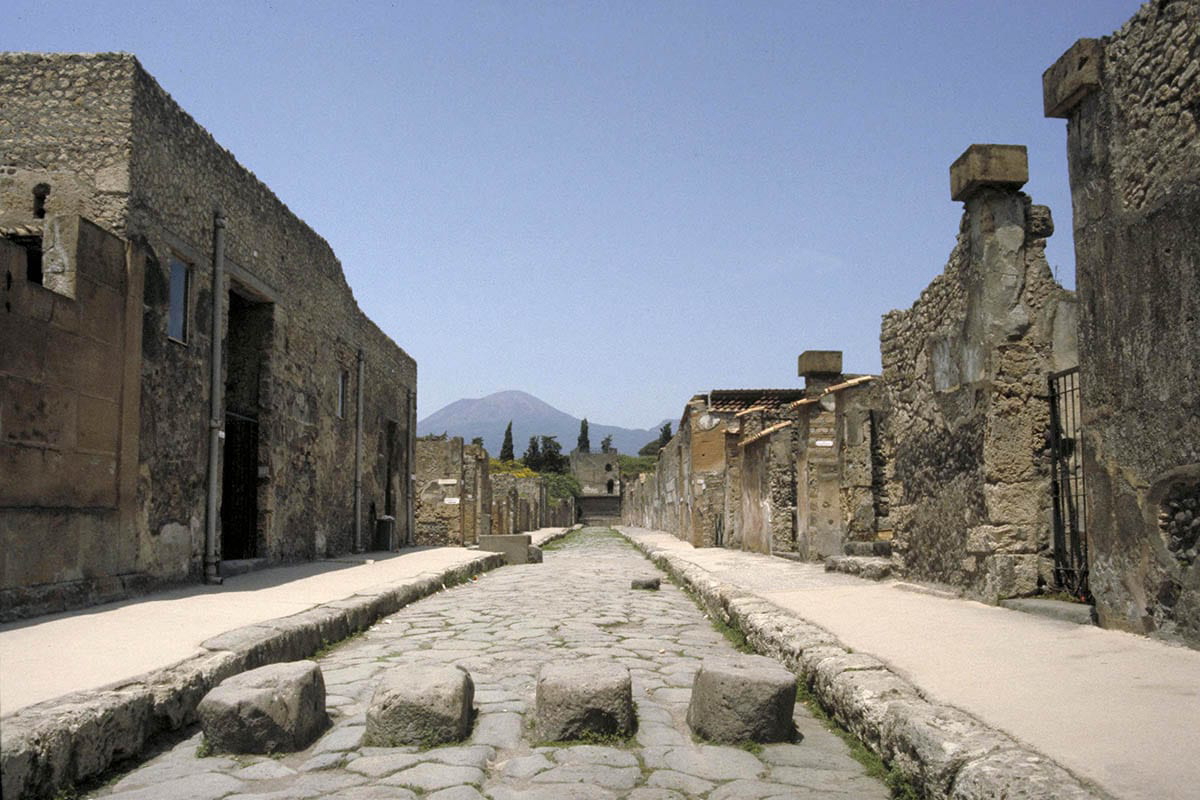 view of a main road pompeii