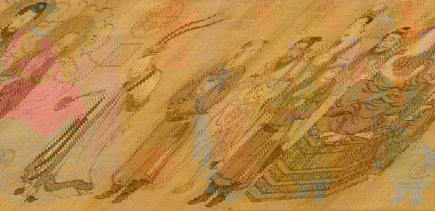 detail barbarian royalty worshipping buddha