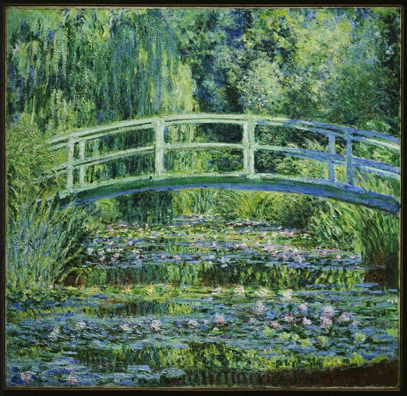 water lilies japanese bridge