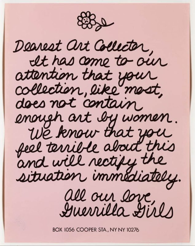 dearest art collector guerrilla girls