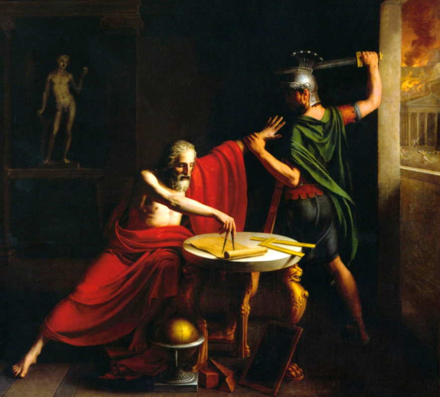 death of archimedes painting