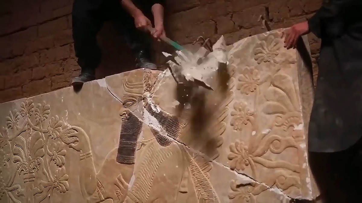Destruction Assyrian cultural heritage relief Nimrud Daesh Isis