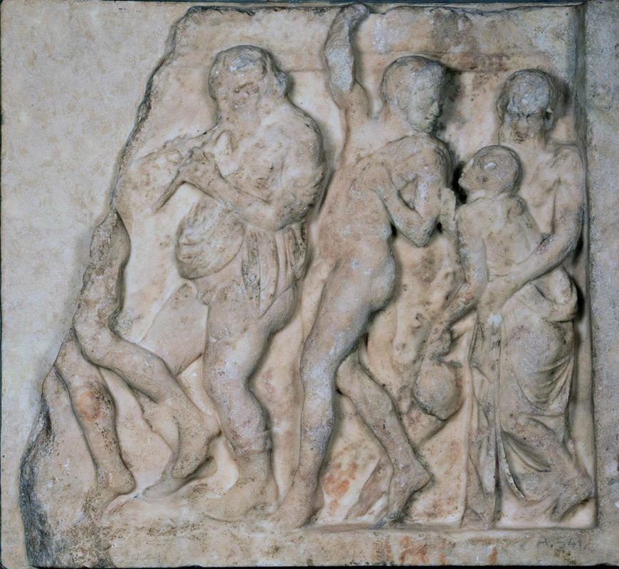 relief dionysus drama poet