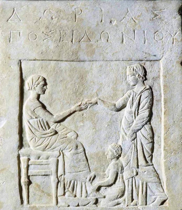 greek marble funerary stele