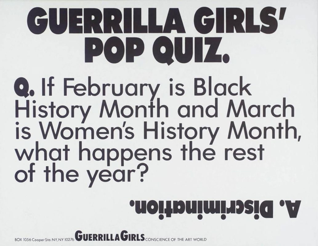 guerrilla girls pop quiz