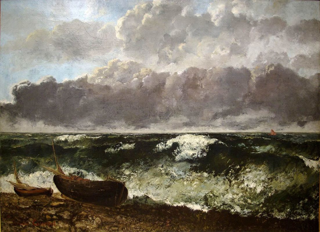 the stormy sea gustave courbet