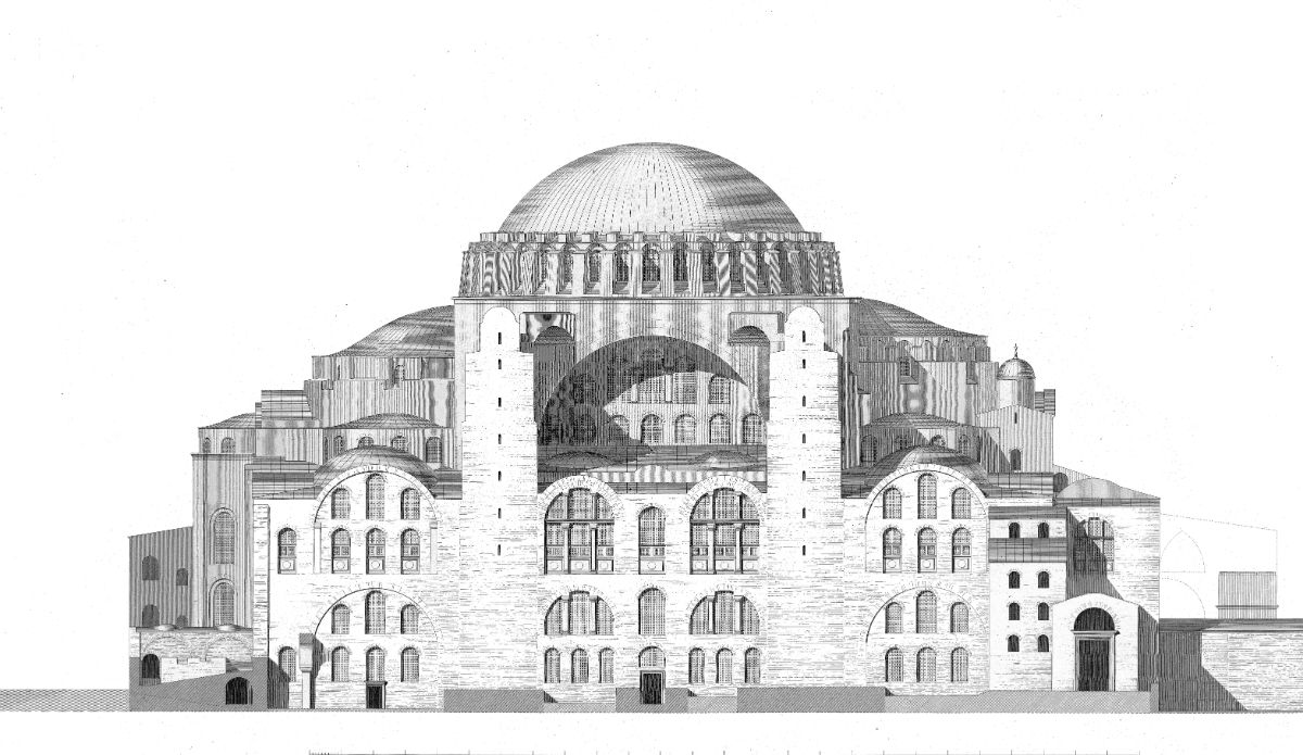 Illustration of Justinian’s Hagia Sophia, by Wilhelm Salenberg, 1854. Source: Wikimedia Commons