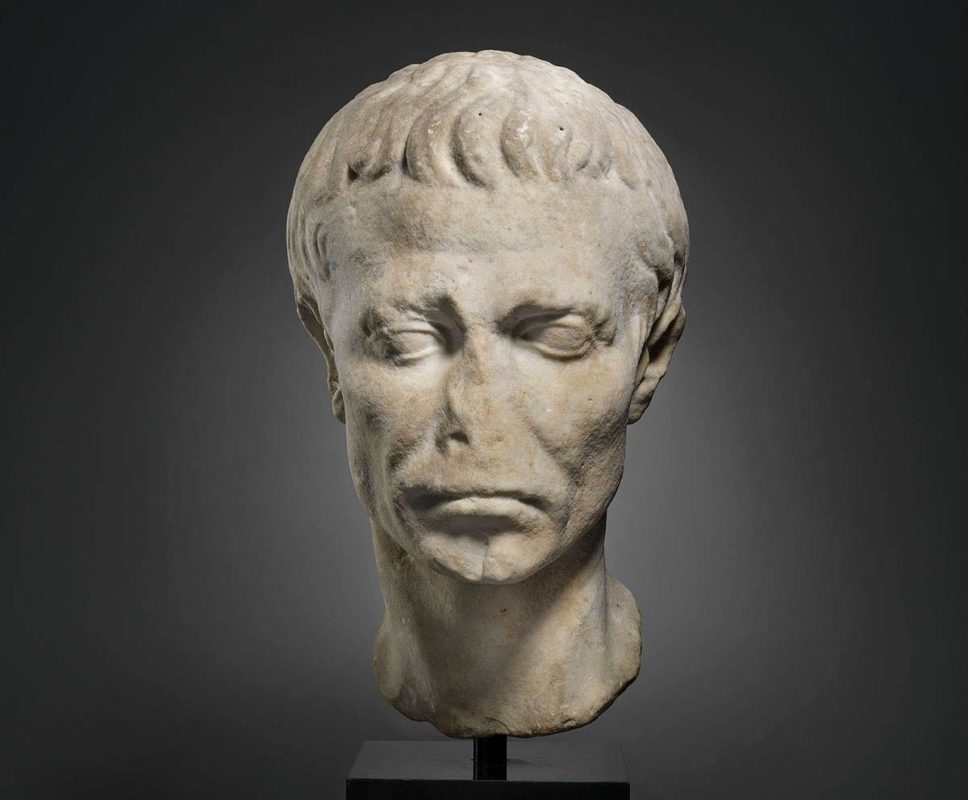 julius caesar marble portrait head