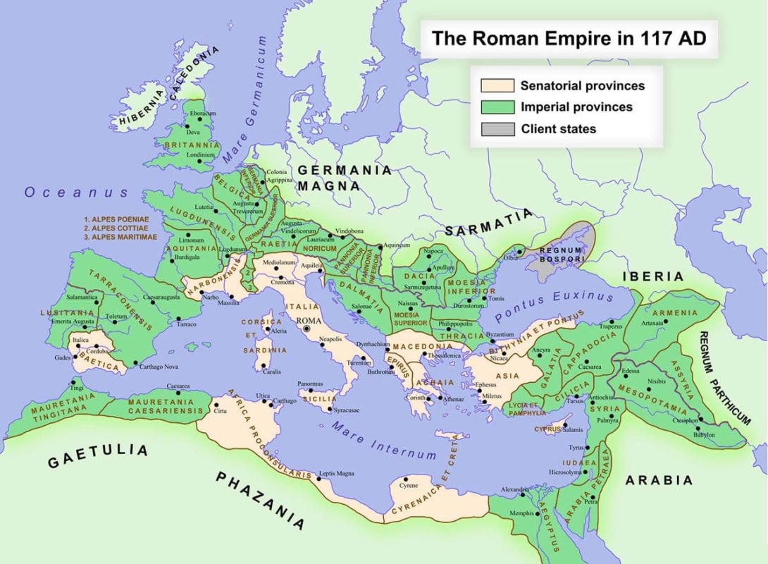 map roman empire 2nd century
