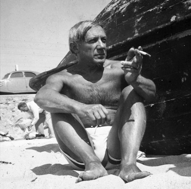 picasso smoking beach
