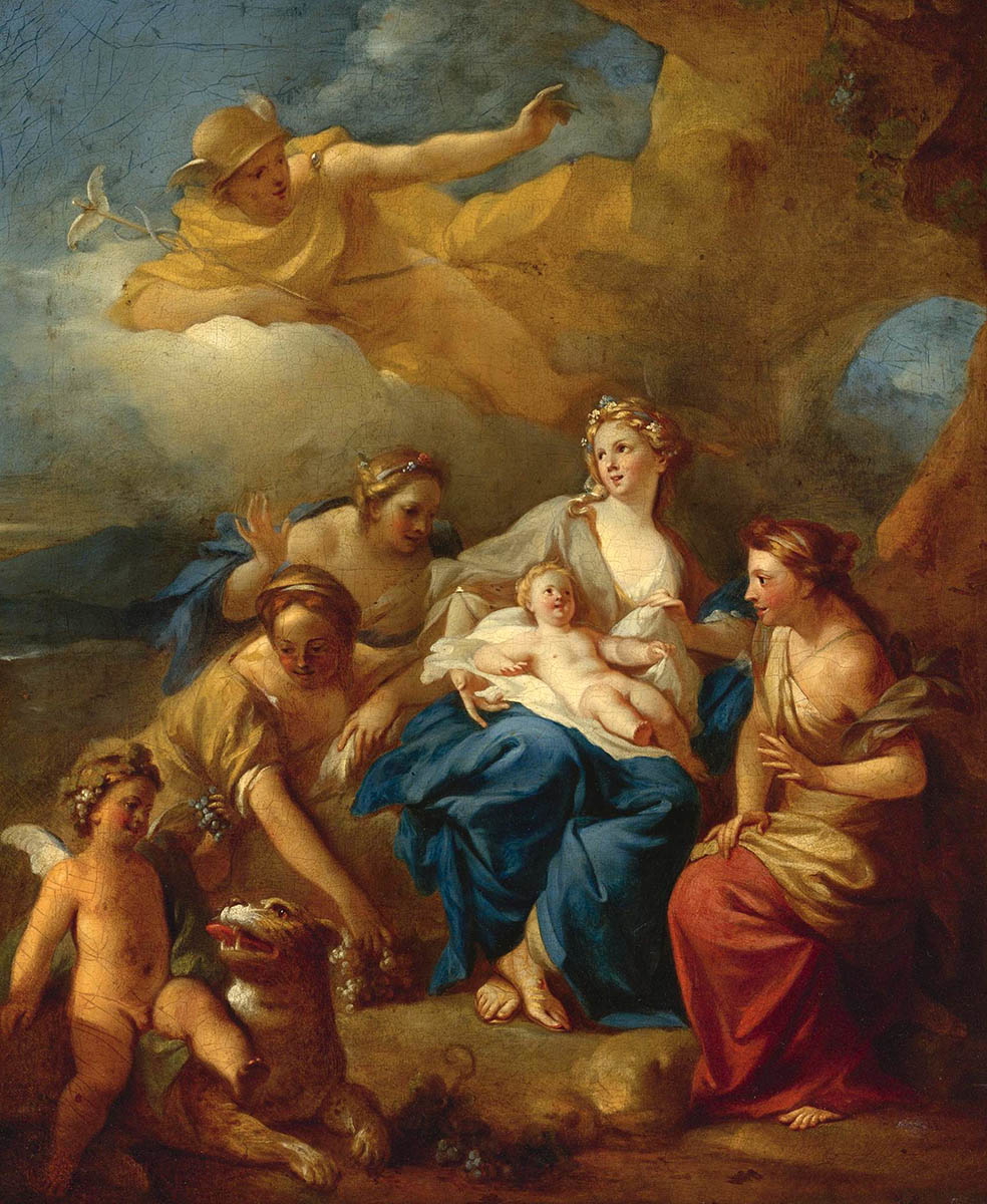 Mercury Entrusting Bacchus to the Nymphs of Mount Nysa by Pierre-Jacques Cazes