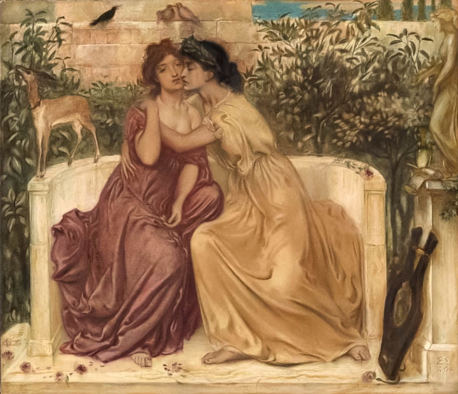 simeon solomon sappho erinna garden mytilene