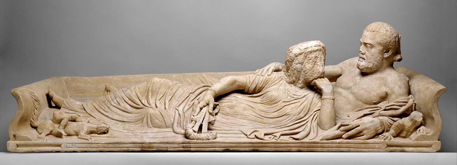 roman sarcophagus reclining couple
