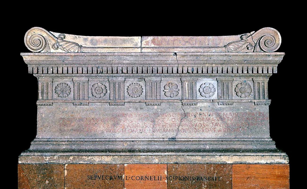 marble roman sarcophagus lucius cornelius scipio barbatus