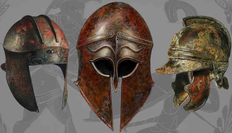ancient greek helmets