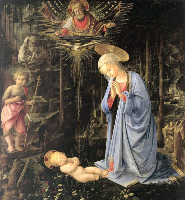 adoration in the forest or mystical nativity