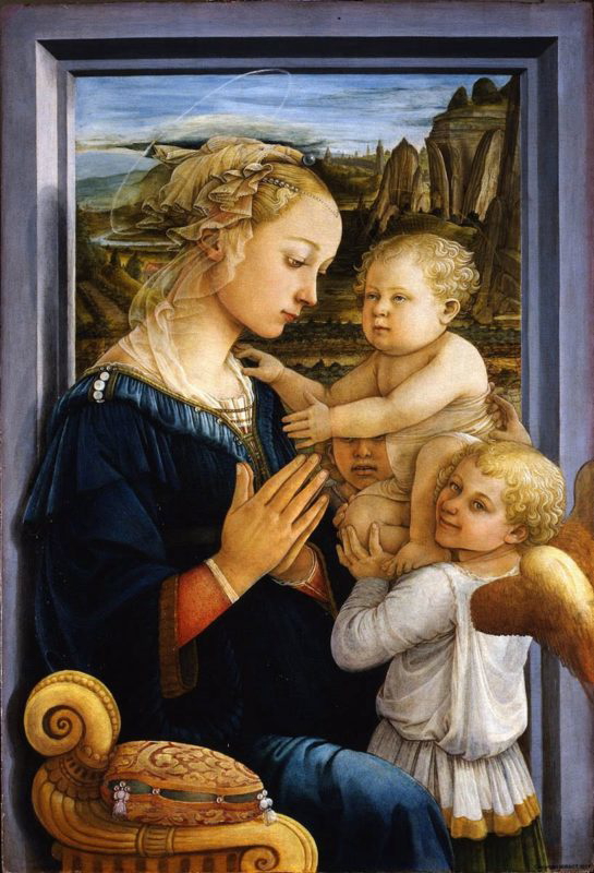 madonna and child two angels filippo lippi