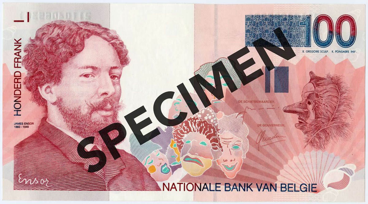 james ensor belgian franc note