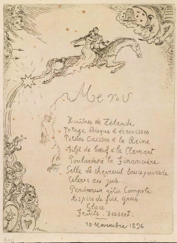 menu ernest rousseau james ensor