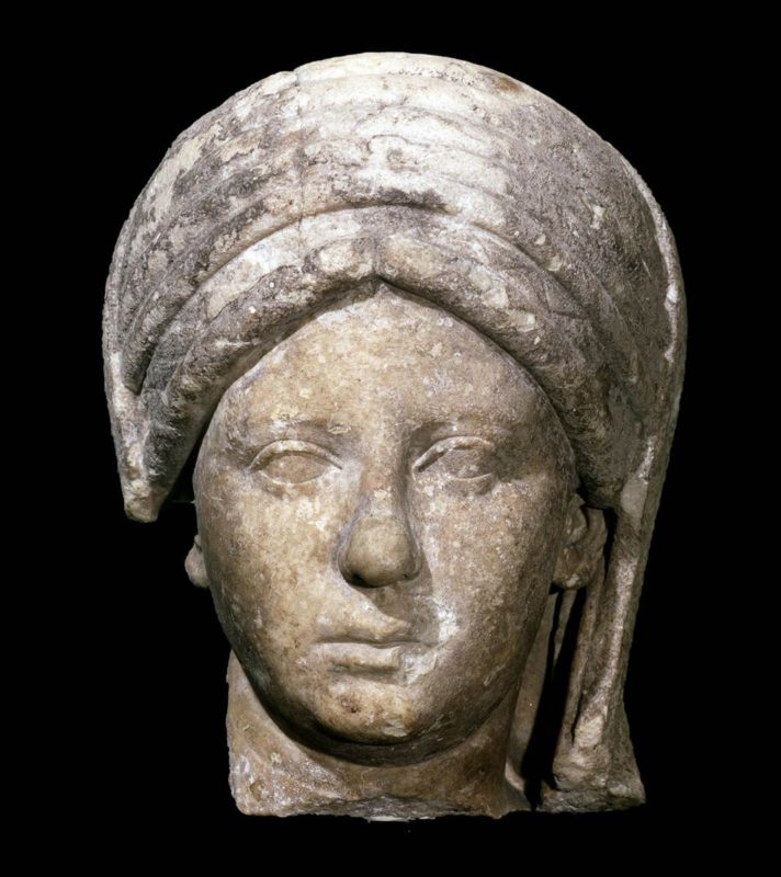 vestal priestess marble head