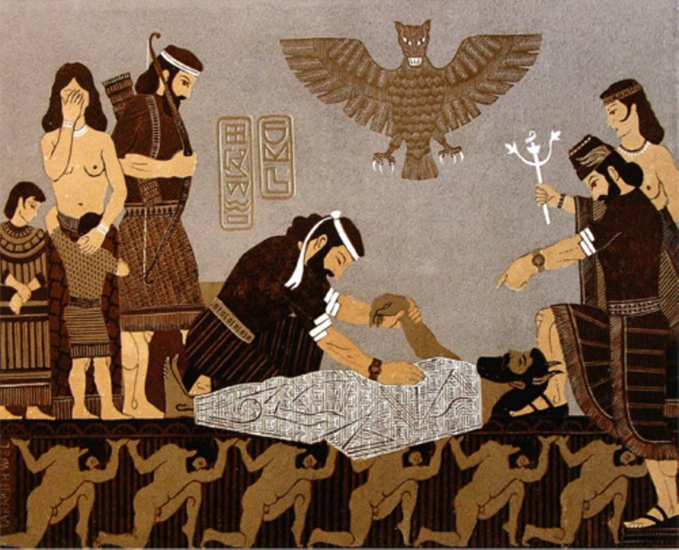 gilgamesh mourning enkidu, mesopotamia