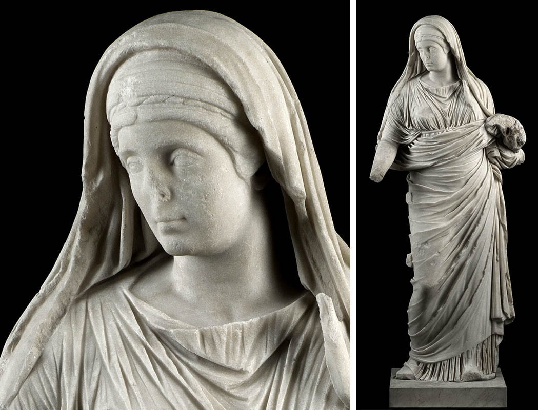 veiled vestal roman forum palatine museum