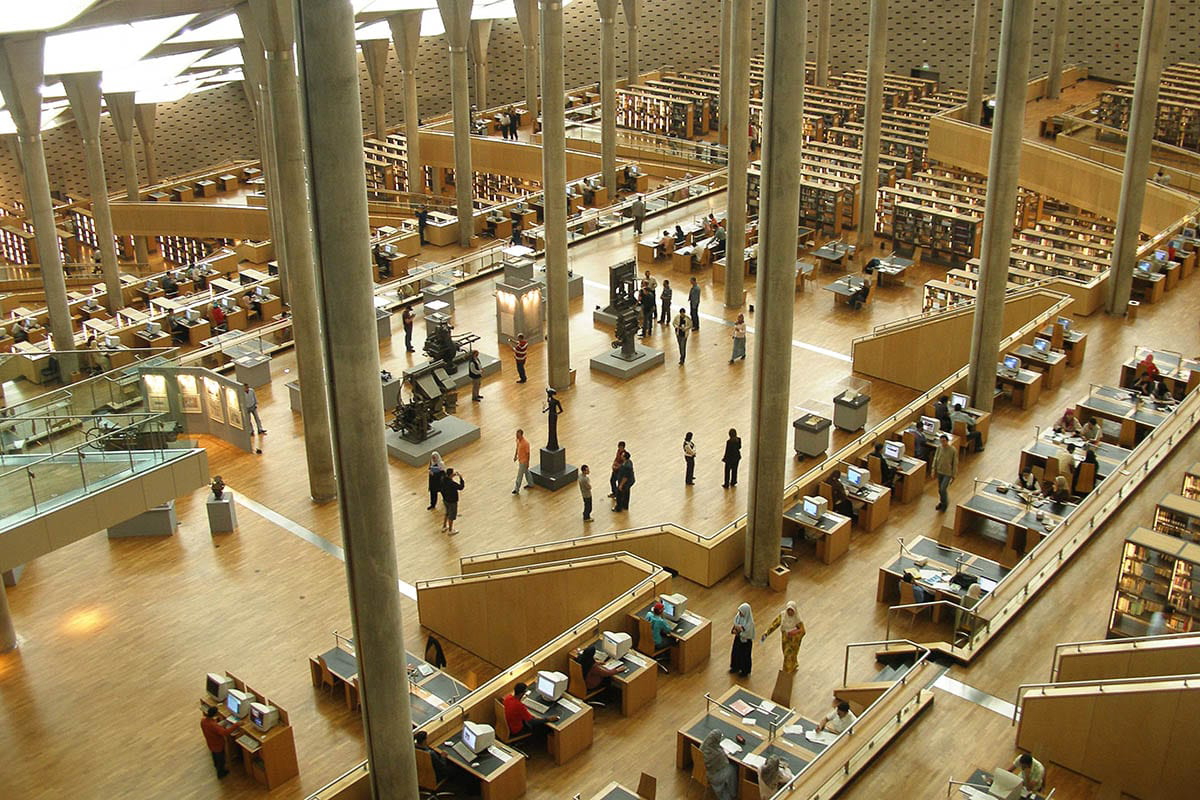 Reading room in the Bibliotheca Alexandrina