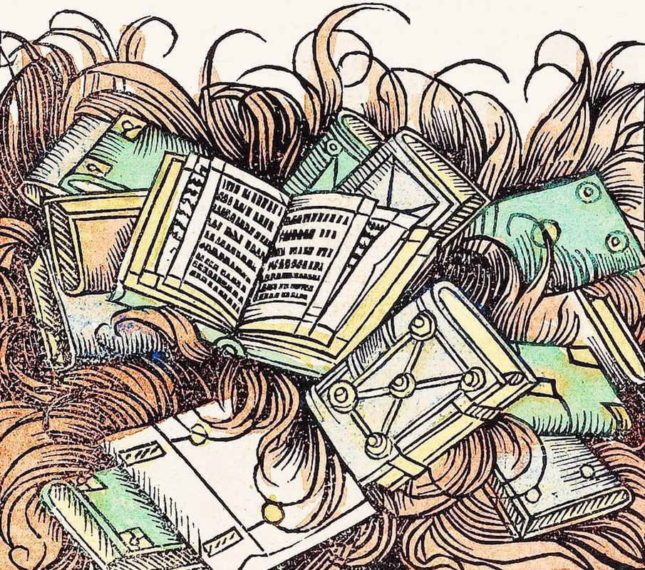 Burning of books woodcut