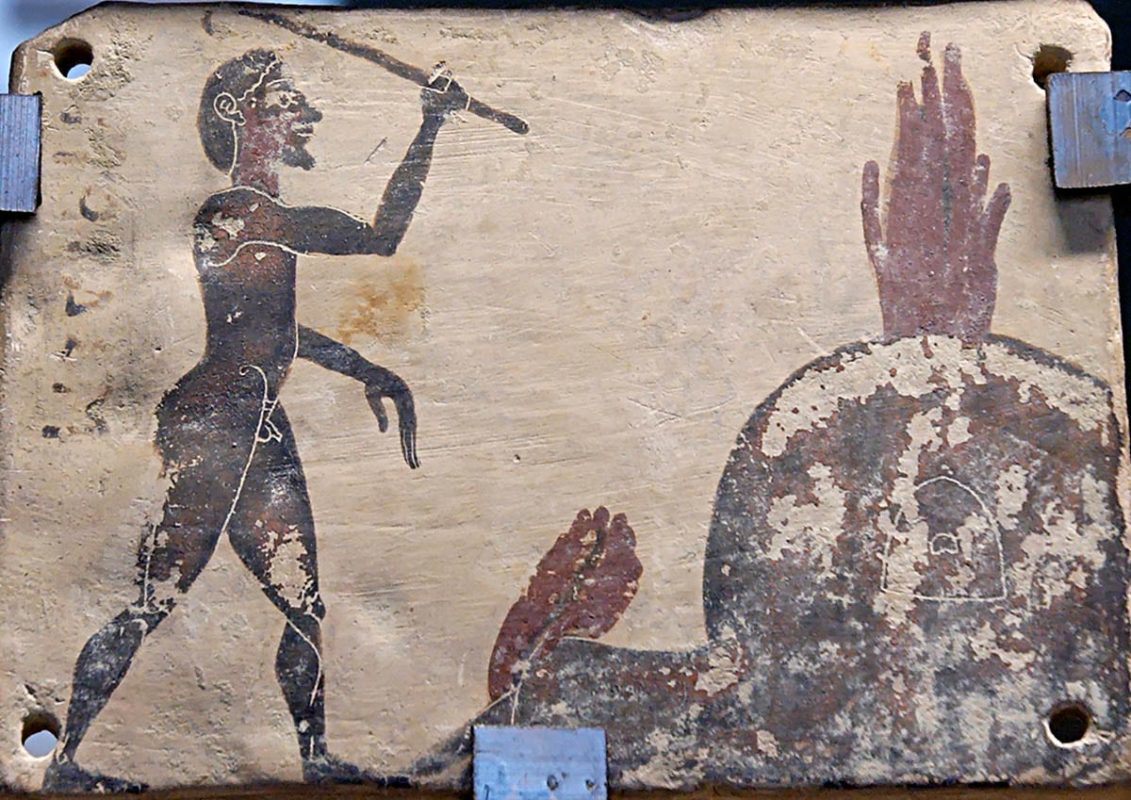 corinthian figure tablet potter